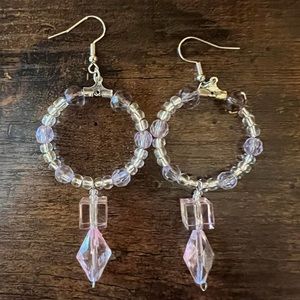 Gemstone Earrings Pink Tint